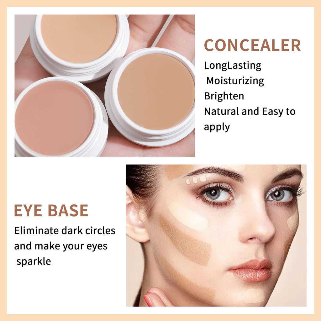 QIC Waterproof & Sweatproof Concealer Cream - Tattoo coverage, Long-Lasting Foundation, Natural,Full coverage, All Skin Types Qme