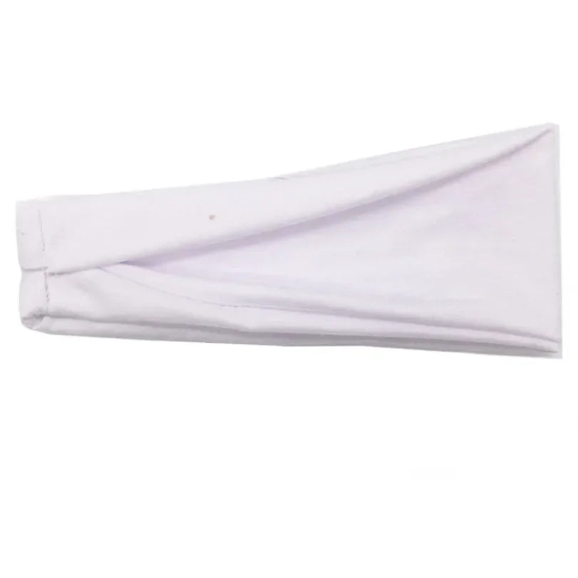 Women Headband Twist Cotton Sport Wide Turban Twisted Knotted Qme WHITE 10cm-22cm