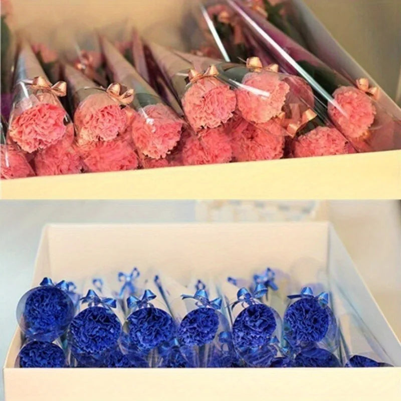 5pcs Carnation Soap Flower Valentine's Day Gift Teacher Day Mother Day Flower Gift Home Party Decor Store Celebration Event Gift Qme