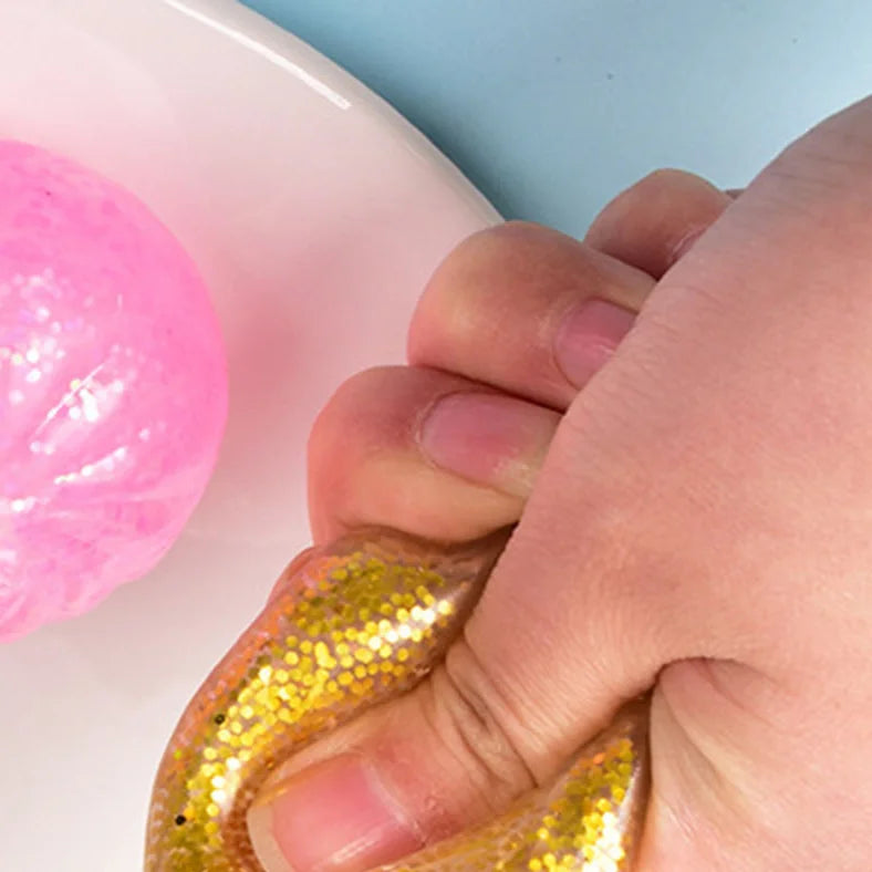 Mini Glitter Dumpling Squishy with Box Dumplings Sensory Squeeze Toy for Stress Relief Decompression Fidget Toy Random Color Qme