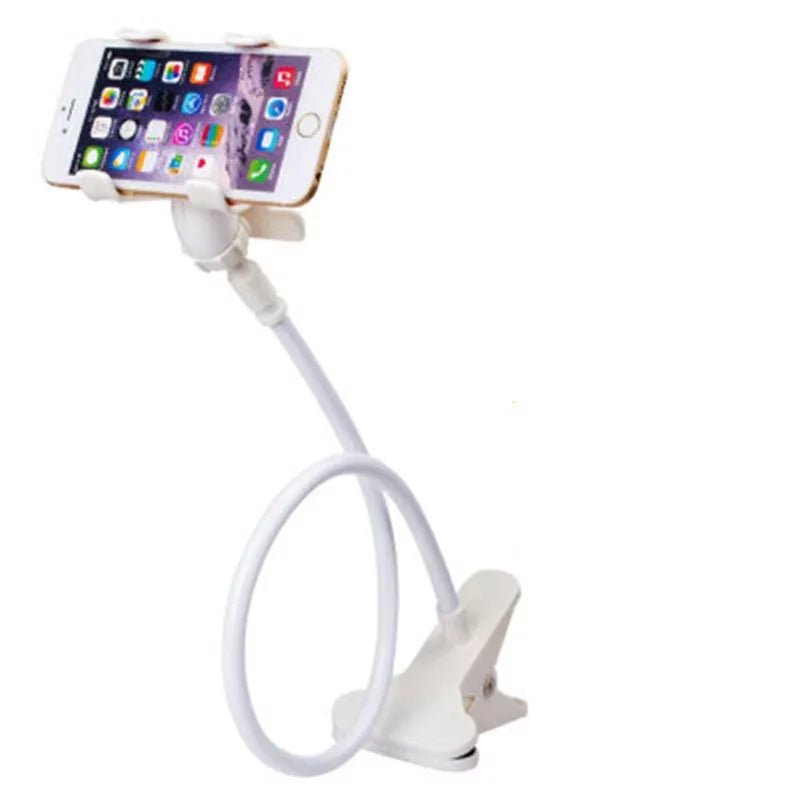 360 Clip Mobile Phone Holder Stand Portable Flexible Lazy Bed Desktop Bracket Smartphones Desk Bed Mount Stand Car Mount Bracket Qme white