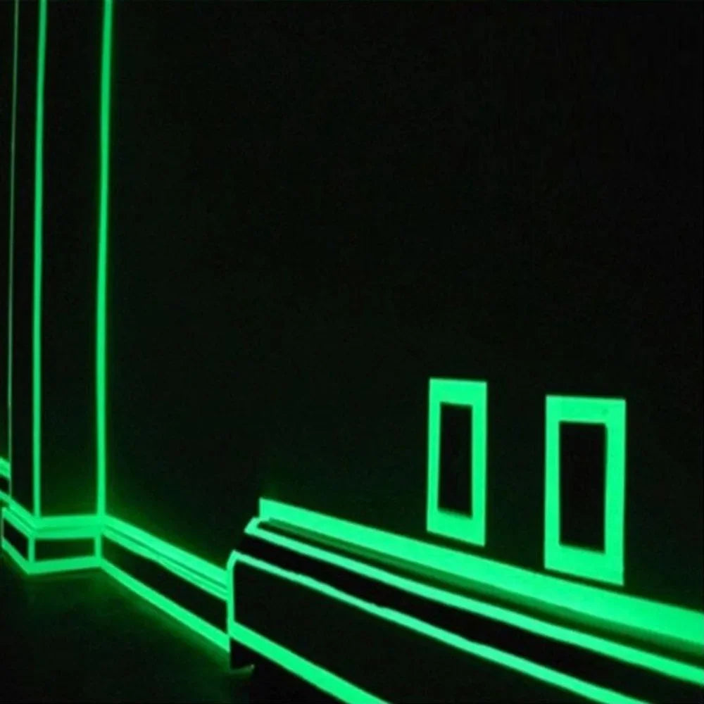 1.5cm*1m Luminous Fluorescent Night Self-adhesive Glow In The Dark Sticker Tape Safety Security Home Decoration Warning Tape Qme