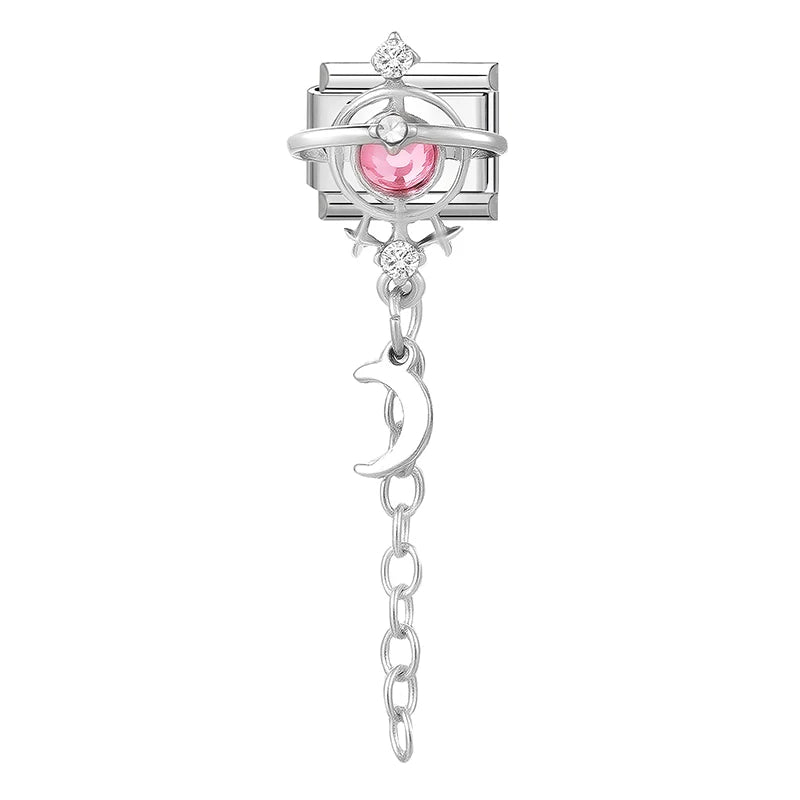 2026 Love Heart Bird Lock Butterfly Bows Long Chain Italian Charm Fit