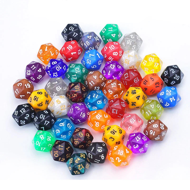 10PCS Acrylic D20 Polyhedral Dice Math Teaching Supplies Learning Resources Toys Party Favors for Kids Boys Girls Qme