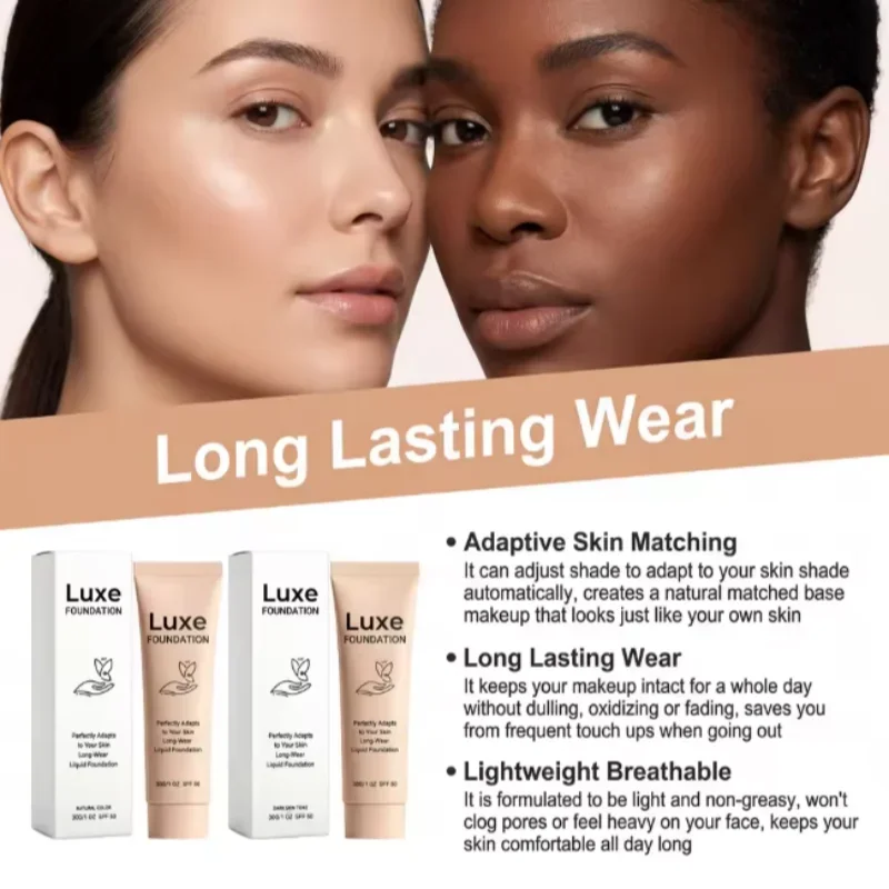 Foundation Long Wear Liquid Foundation Flawless Finish High Coverage Even Skin Tone Breathable Lightweight Natural Look Qme