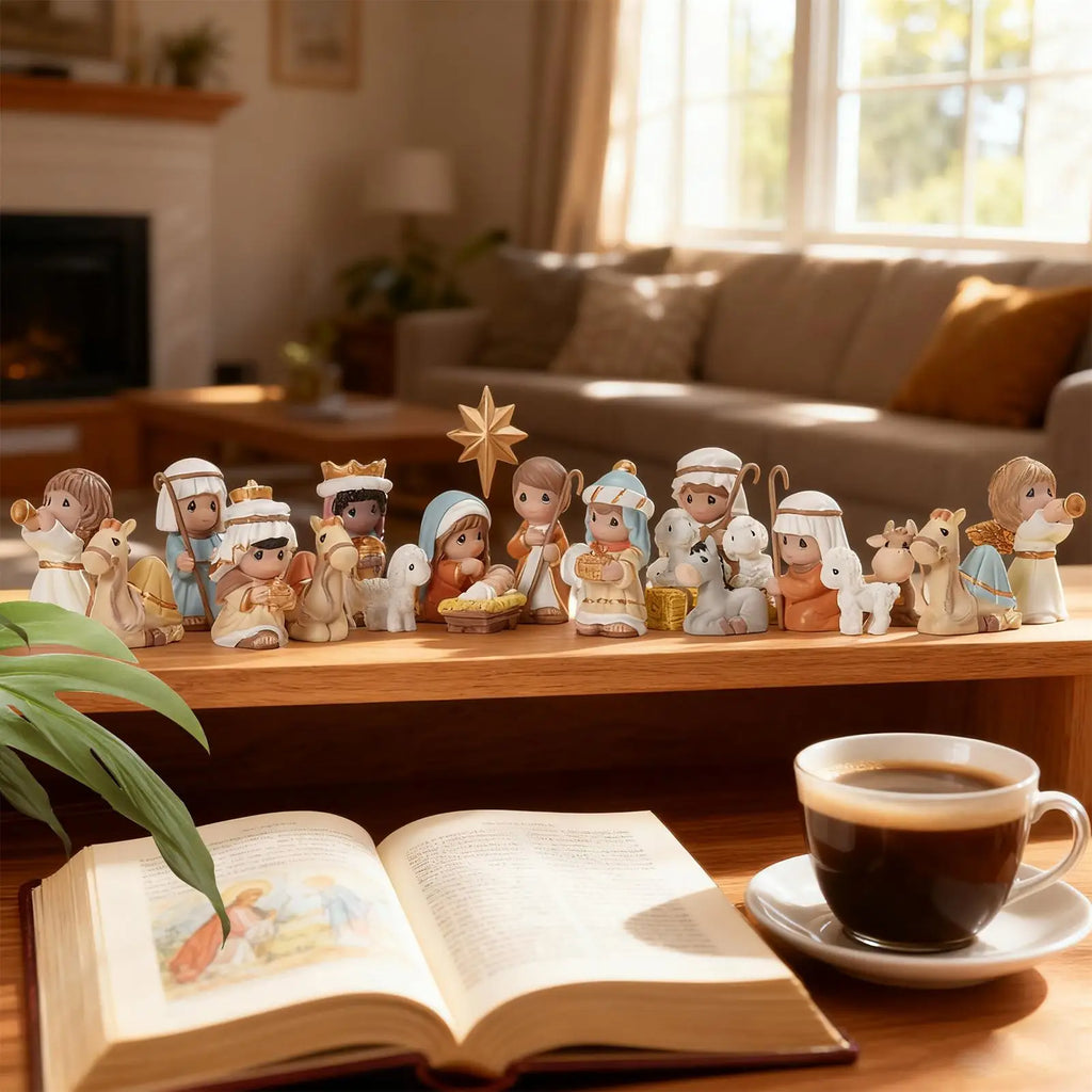 Nativity Figures Classic Religious Resin Christmas Scene Ministures Qme
