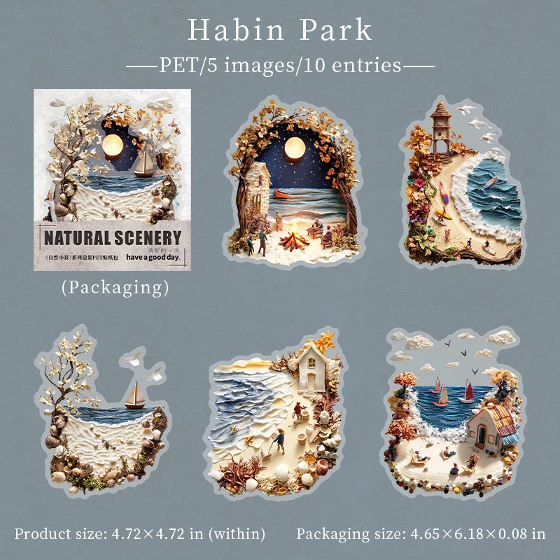 Fairy Tale House Scenery Stickers, Multi-Scene Collage Materials for Journal Scene Creation, Elegant Stationery for Students Qme A