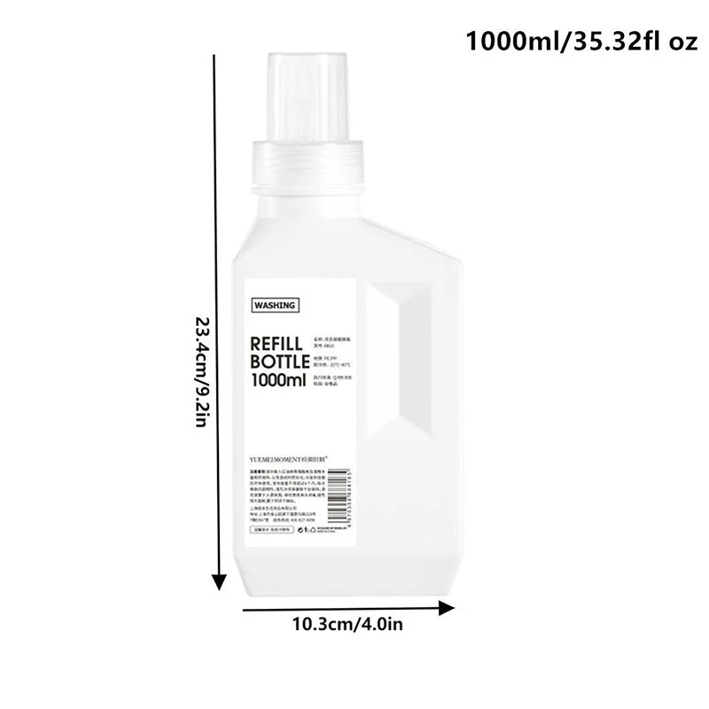 400 600 Large Capacity Softener Laundry Detergent Bottles Storage Qme 1000ml White