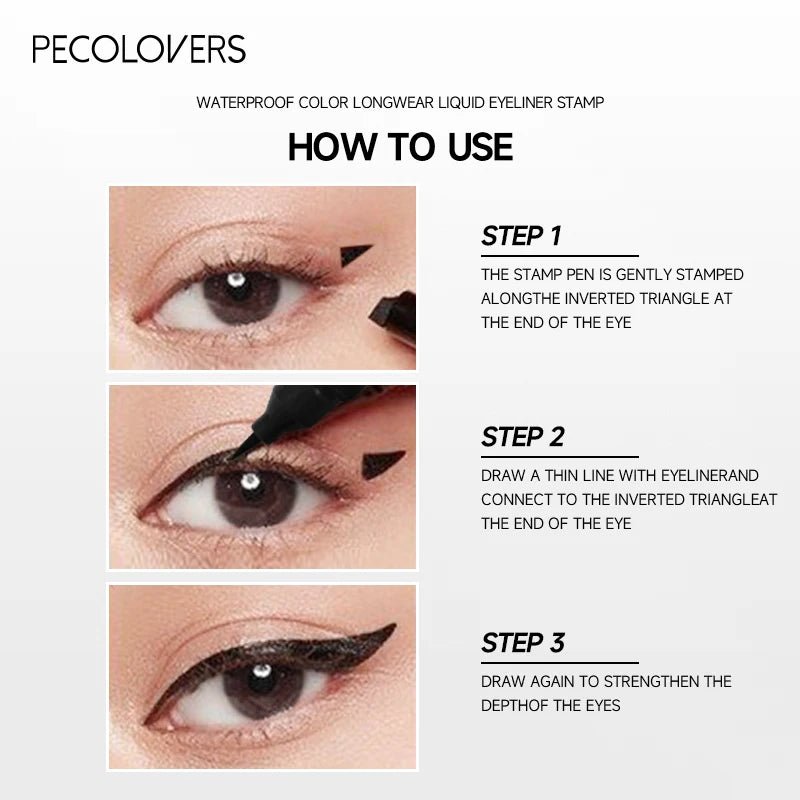 2 in1 Eyeliner Stamp Pencil Double-ended 3 Fine Eyeline Wink Qme