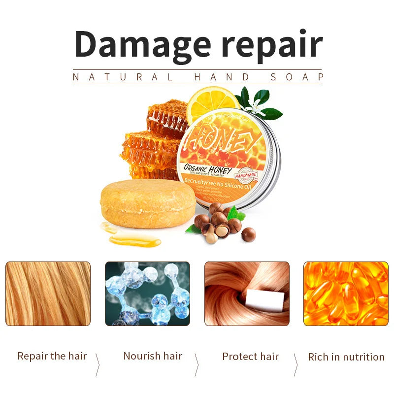 Natural Honey Shampoo Plant Essence Extract Refreshing Soft Hair Qme