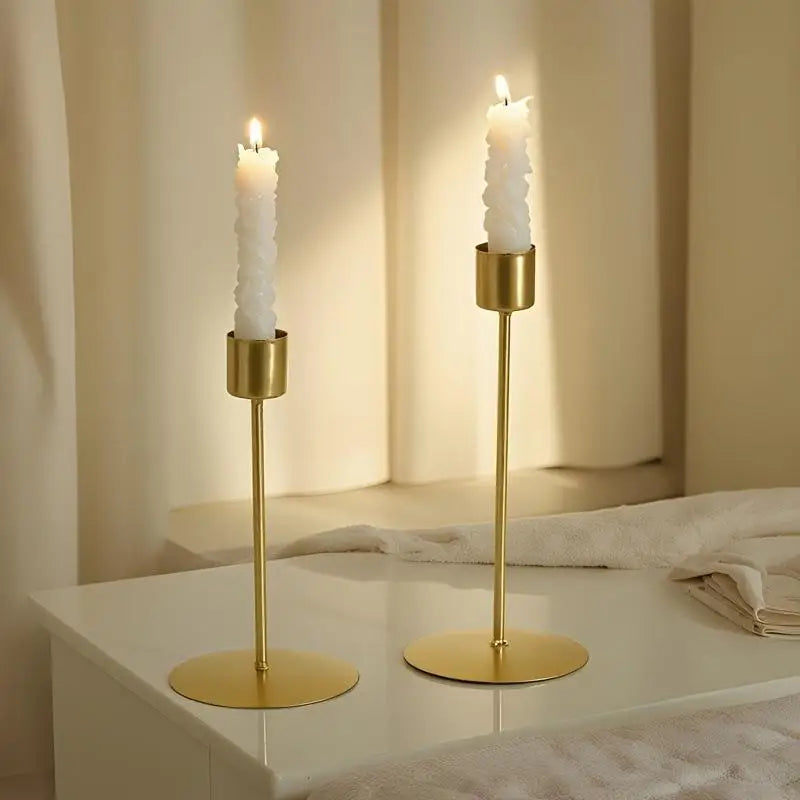 Living Room Decor Home Candlestick European Metal Candle Holders Qme