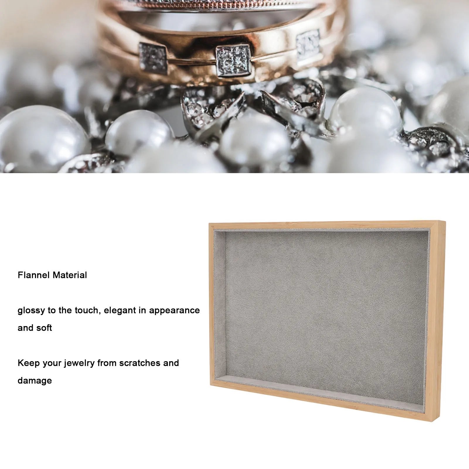 Jewelry Tray Elegant Multipurpose Wood Jewelry Drawer Organizer Lightweight Scratch Resistant Display Function for Jewerly Qme