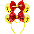 New Hot Sale Trendy Summer Sequins Mouse Ears Hairband Glitter Hair Bows Lightning Headband Girls Kids Hair Accessories Qme Headband 15