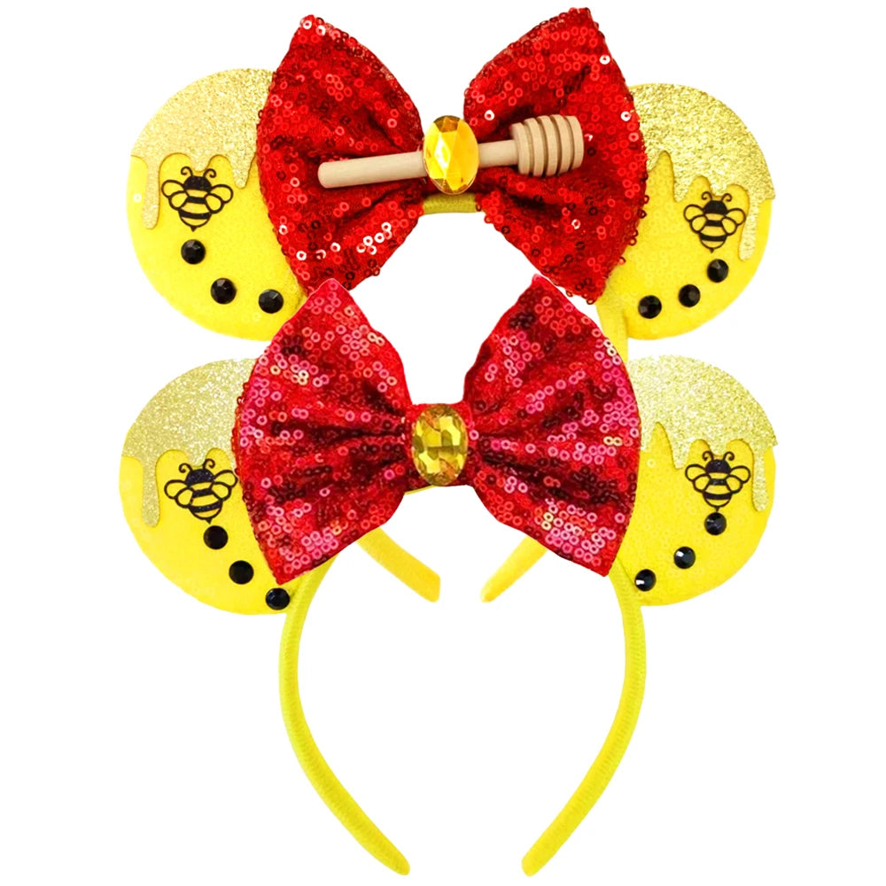 New Hot Sale Trendy Summer Sequins Mouse Ears Hairband Glitter Hair Bows Lightning Headband Girls Kids Hair Accessories Qme Headband 15