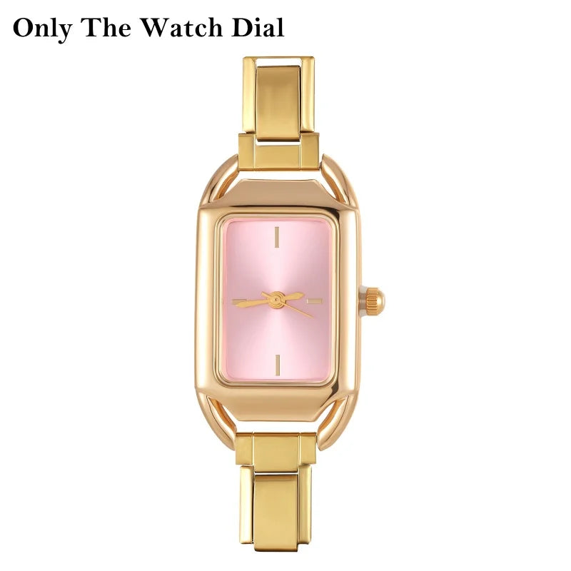 Fashion Women's Men's DIY 9mm Width Italian Elastic Charm Stainless Square Shiny Zircon Watch Bracelet Bangle For Birthday Gifts Qme Style 9