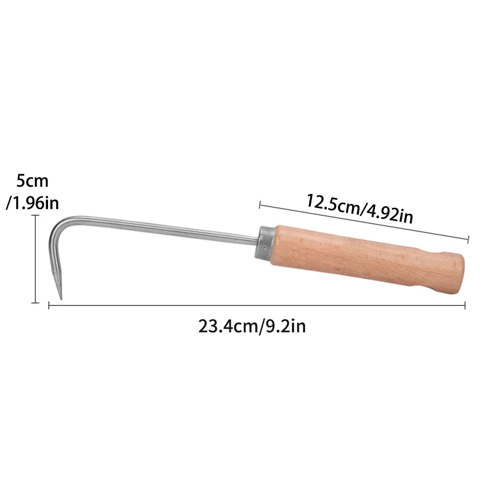 1PC Single Claw Hook Soil Loosening Tool Root Hook Garden And Gardening Tool Pot Bonsai Maintenance Root Picker Grass Puller Qme silver