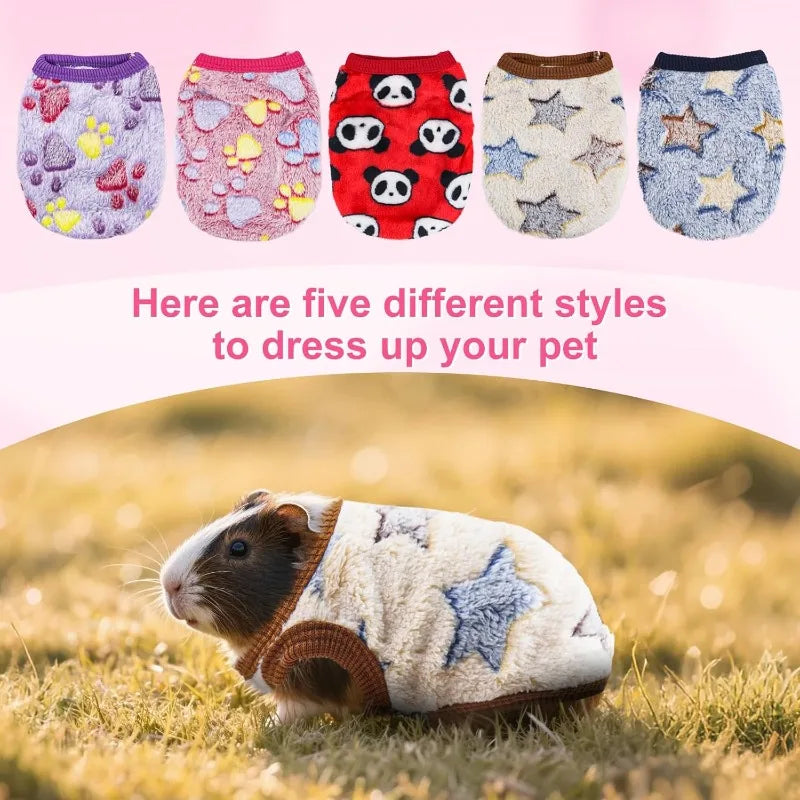 1pc pet plush vest, warm and soft T-shirt, suitable for rabbits, ferrets, hamsters and other small pets Qme