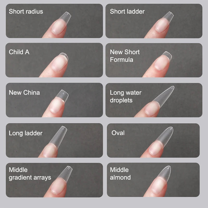 Box False Nails Press Coffin Artificial Clear Fake Nail Tips Qme