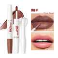 Double Head Matte Liquid Lipstick Waterproof Long-Lasting Lipgloss Makeup Lip Balm Moisturizing Repair Fine Lines Lips Cosmetic Qme 08