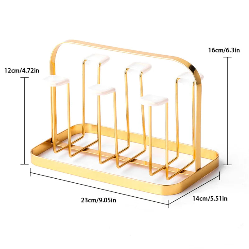 Glass Bottle Holder Coffee Mug Office Mugs Organizer Metal Cup Drying Qme