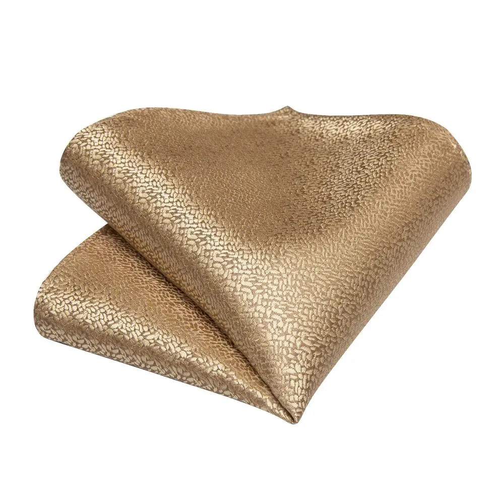 Designer Gold Solid Wedding Tie Men Handky Cufflink Striped Plaid Qme
