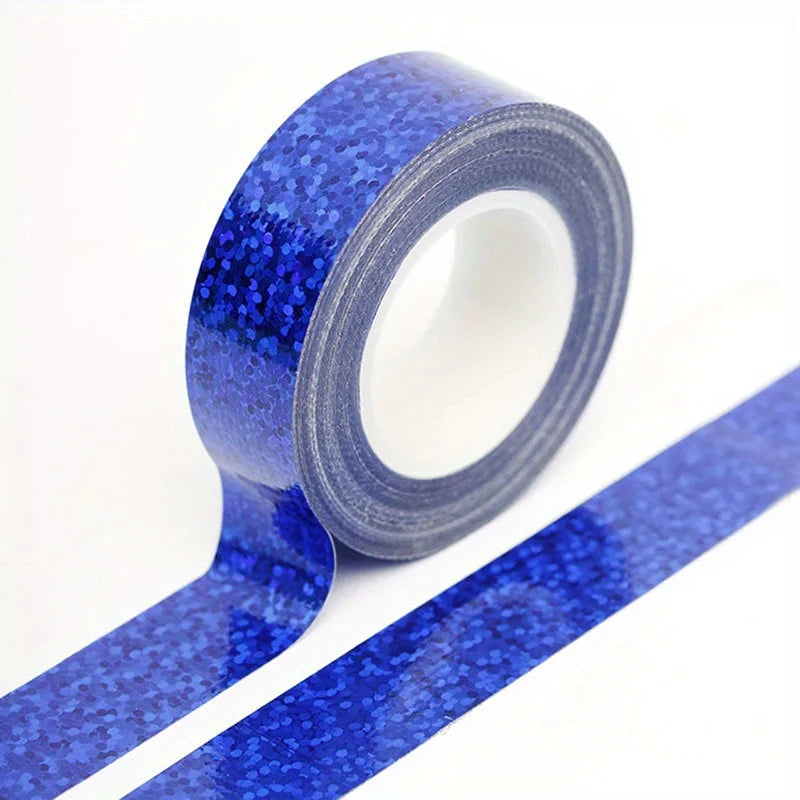 1pc Laser Foil Tape - High-Strength Adhesive Perfect for DIY Projects, Scrapbooking, and Photo Album Decorations Qme Blue