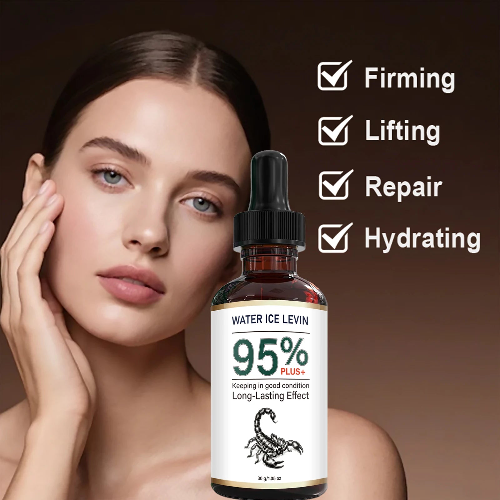 95% Plus Bee Venom Anti Aging Serum, Collagen Hyaluronic Acid Long Lasting Facial Treatment Qme