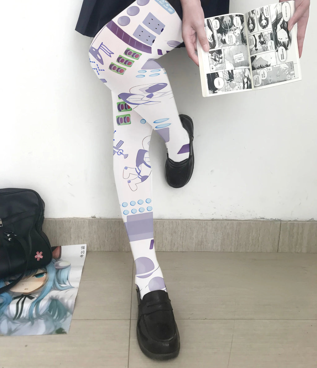 Cartoon Anime Striped Halloween Cat Claw Stockings Trendy Women's Qme