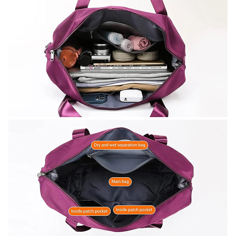 Large Capacity Folding Travel Bags Waterproof Luggage Tote Handbag Travel Duffle Bags Women Gym Yoga Storage Bags Qme