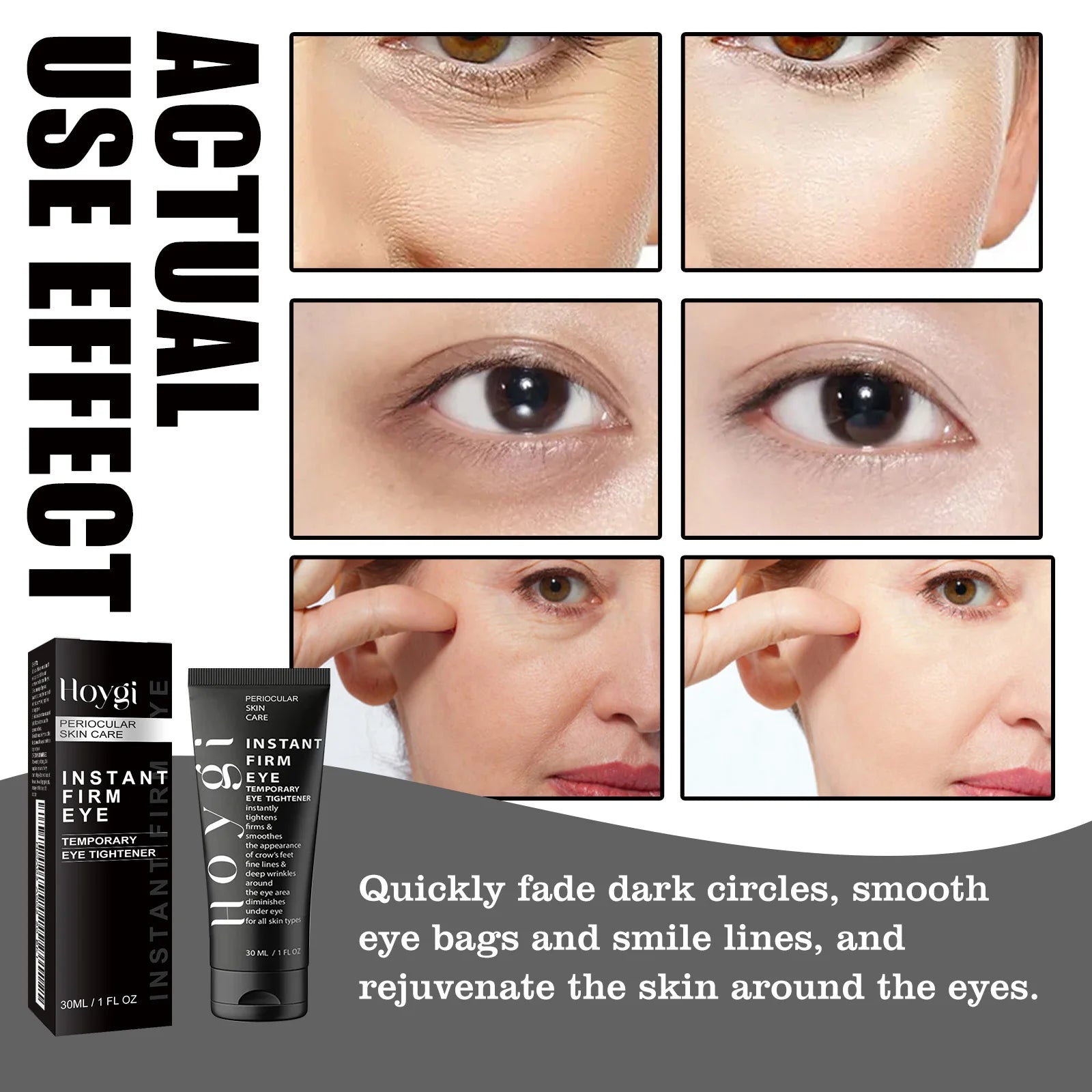Instant Firm Eye Cream Under Eye Tightening Treatment for Fine Lines Dark Circles & Puffiness Smoothing Lifting Skincare Product Qme