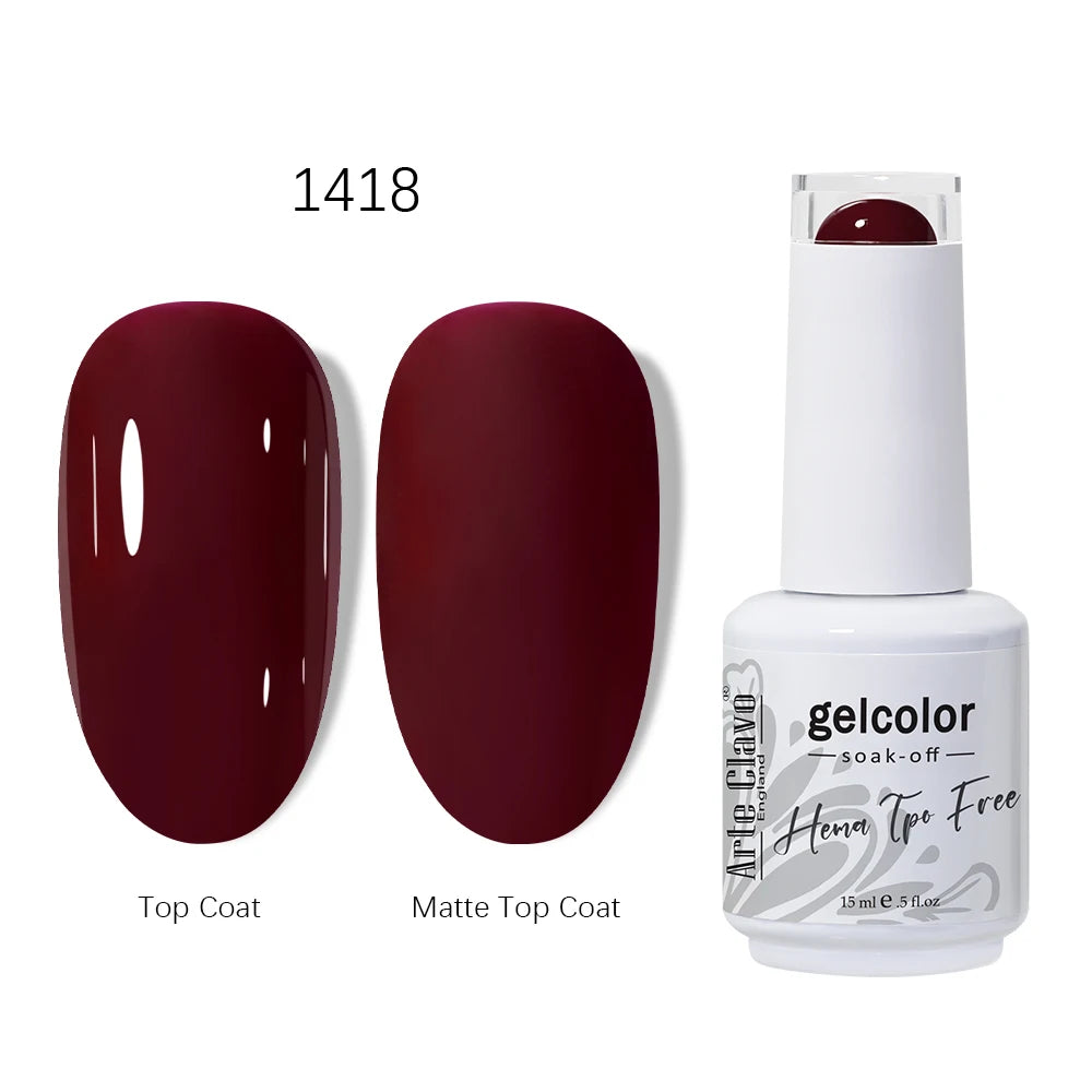 Arte Clavo Red Series Gel HEMA TPO Nail Polish Winter Dark Art Qme 1418