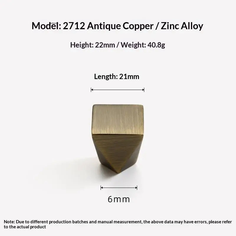 Geometric Design Drawer Cabinet Door Single-hole Square Handles Solid Zinc Alloy Simple Furniture Wardrobe Small Handle Qme A