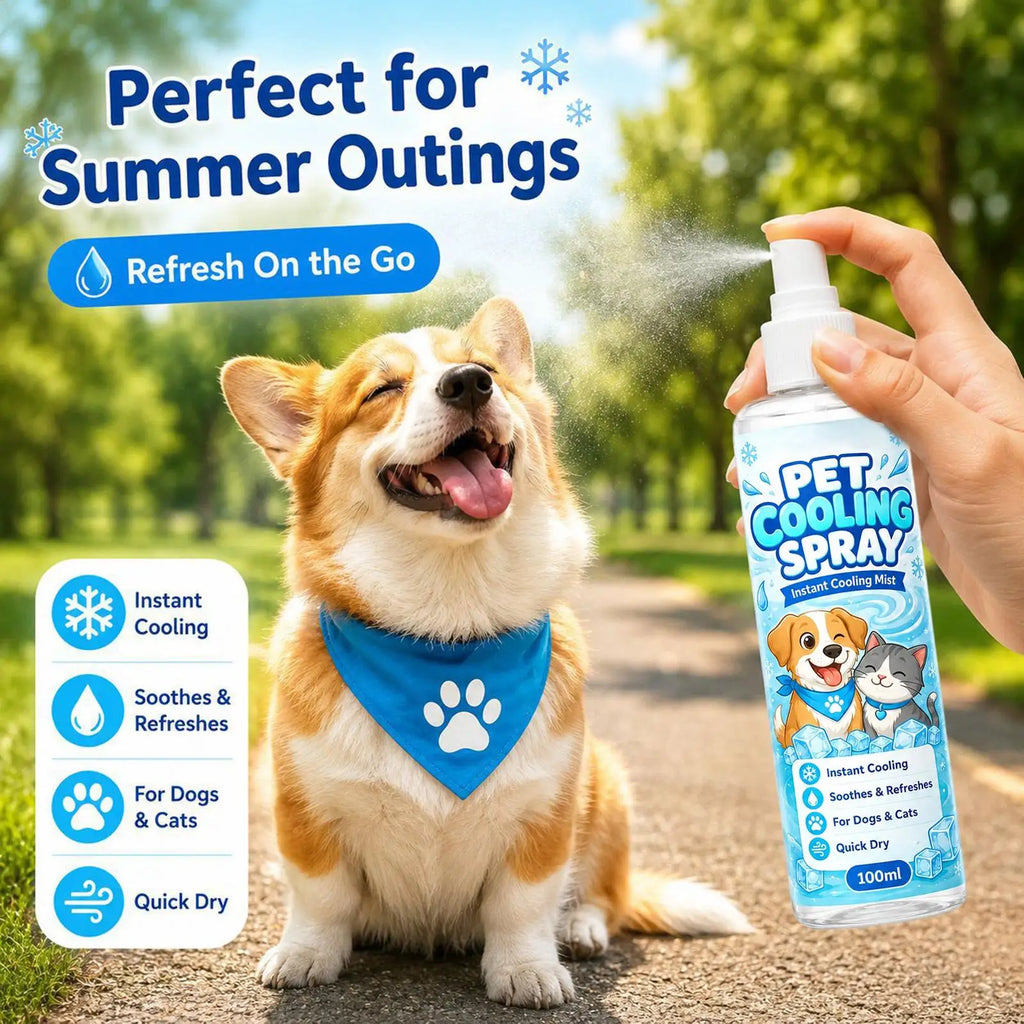 Dog Refreshing Cooling Spray 100ml Instant Gentle Refreshing Mist Hot Weather Cool Down Spray for Walking Playtime Home Daily Qme