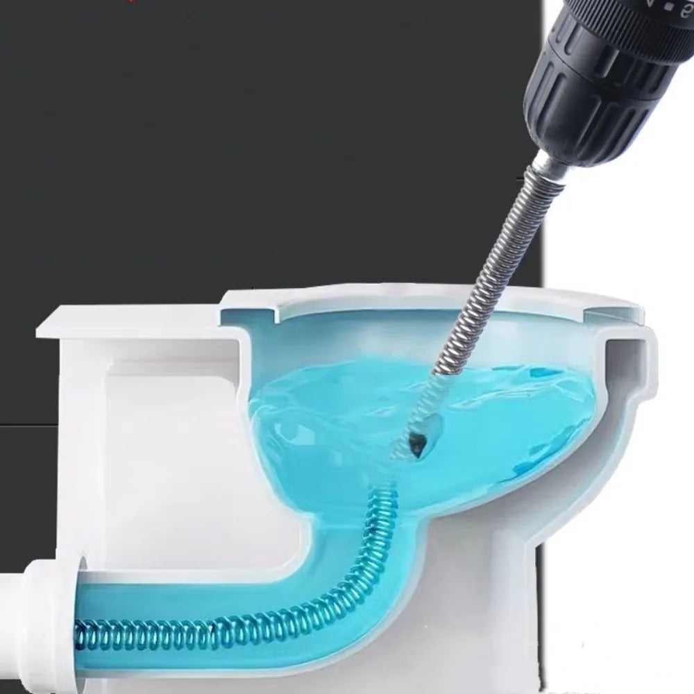 Toilet Clog Remover Spring Pipe Dredging Tools Sewer Sinks Drain Cleaner Electric Drill Unblocking Spring Bathroom Accessories Qme
