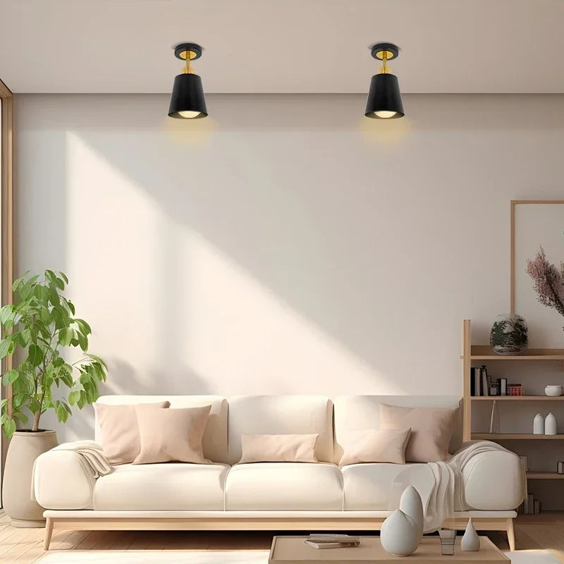 Modern Rotatable Aisle Ceiling Light Lamps for Corridor Balcony Cloakroom Entrance Hallway Led Indoor Lighting Iron Horn Shaped Qme