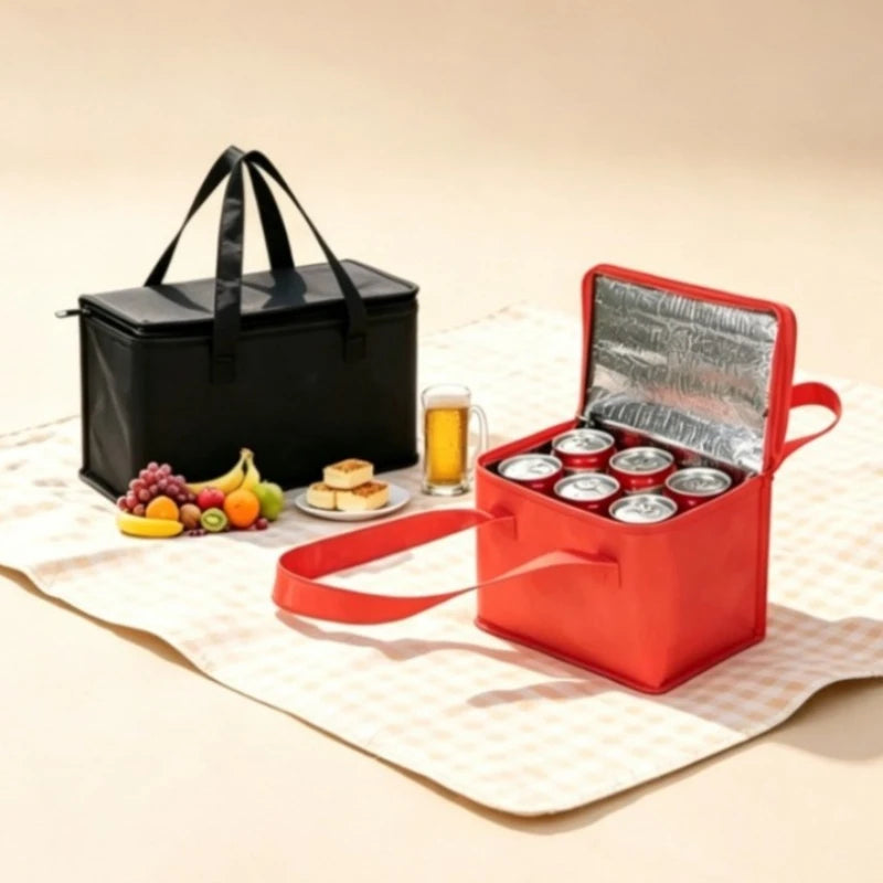 Portable Lunch Cooler Bag Folding Insulation Picnic Ice Pack Food Thermal Bag Drink Carrier Insulated Bags Beer Delivery Bag Qme