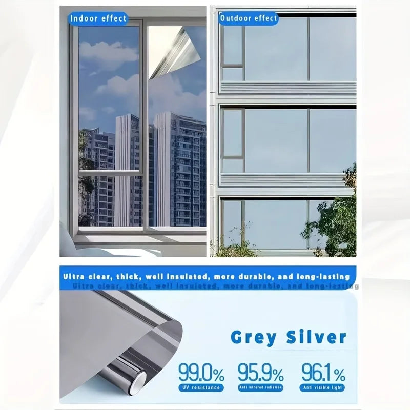 Large Privacy Film Kits Are Suitable for One-Way Windows.They Feature Electrostatic Adsorption, Are Adhesive-Free, Qme