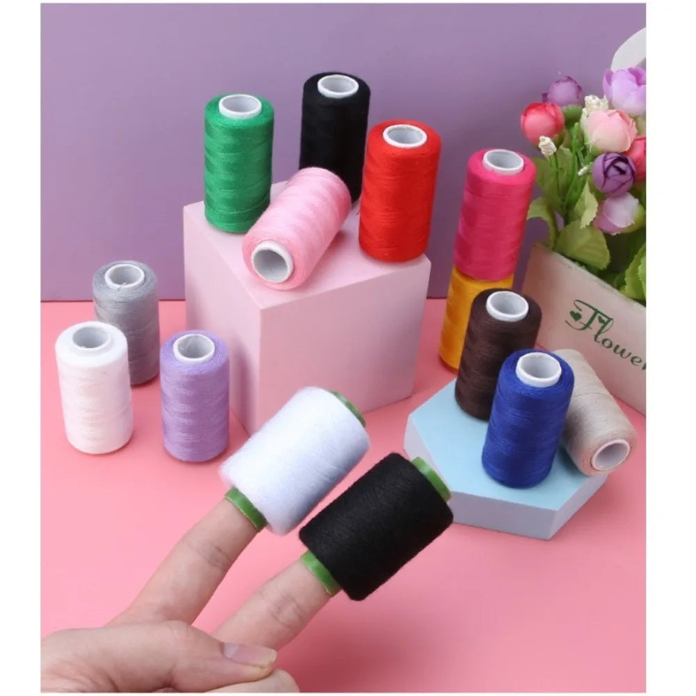 12 Colors Sewing Thread Set, 350m/Spool， For Hand & Machine Sewing, Multi-Color Thread Kit For Clothing Repair, DIY Crafts Qme