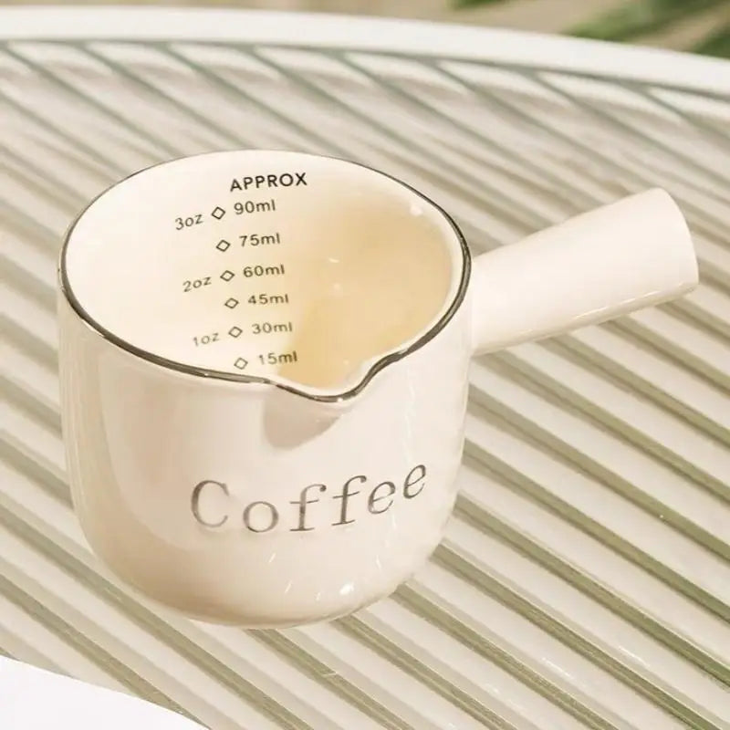 Ceramic Espresso Coffee Measuring Cup Scale Extraction Milk Pitcher Qme A