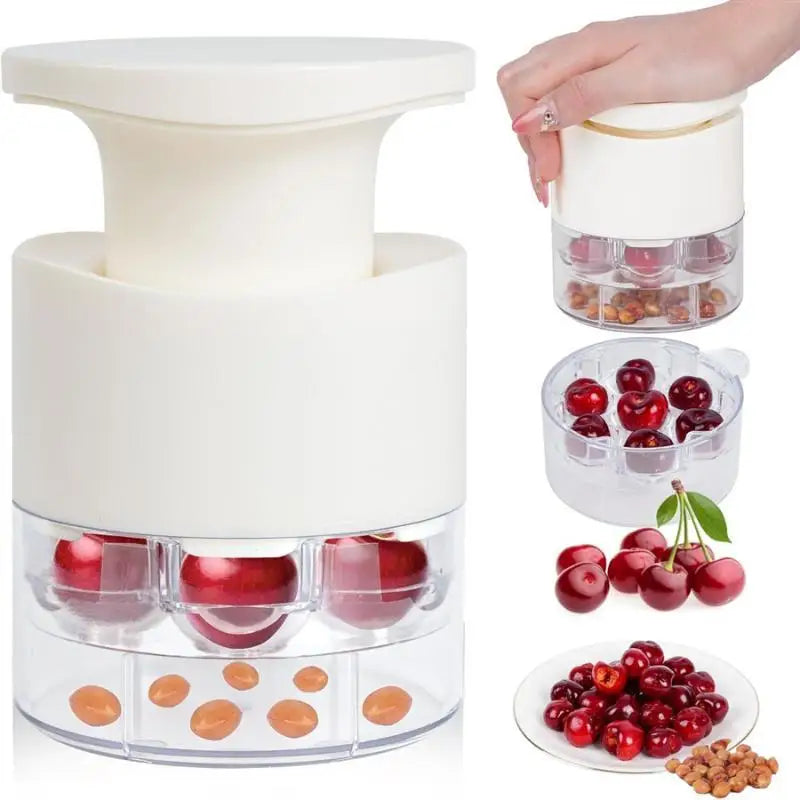 7 Holes Cherry Fruit Kitchen Pitter Remover Olive Corer Remove Pit Qme A
