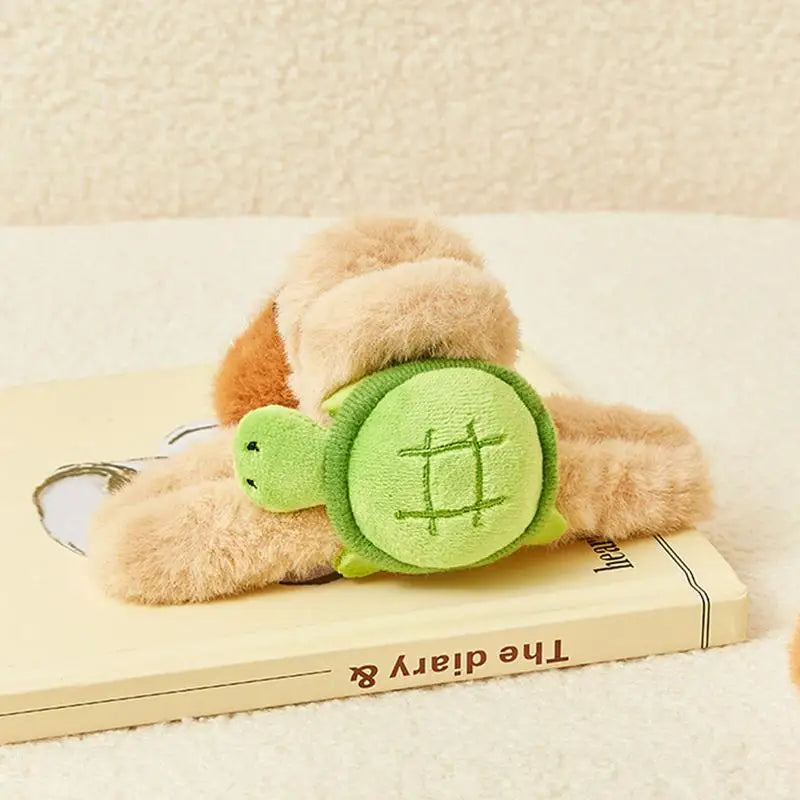 Capybara Hair Holder Adorable Clip Plush Ties Fuzzy Animal Clips Qme