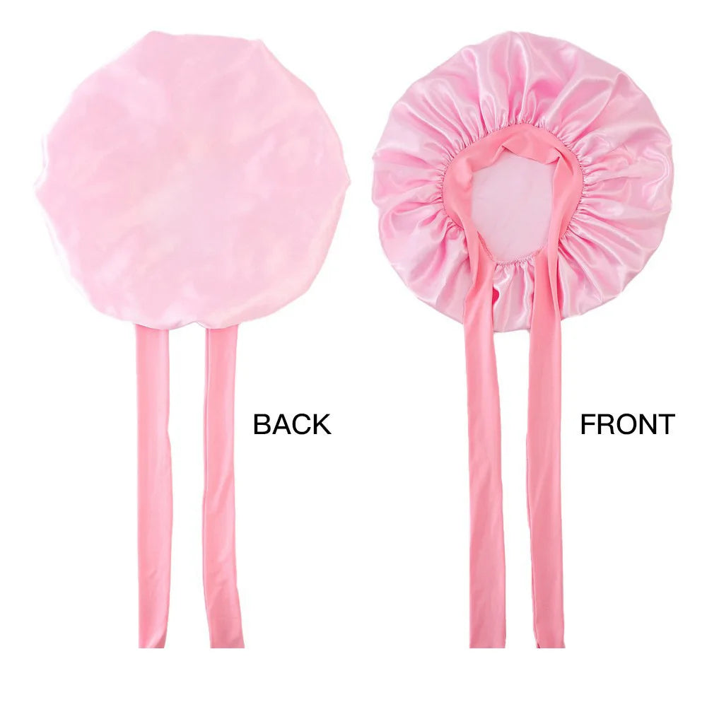 Sleeping Hat Women Satin Solid Night Sleep Cap Hair Care Bonnet Nightcap For Women Men Unisex Cap Bonnet De Nuit Shower Turban Qme