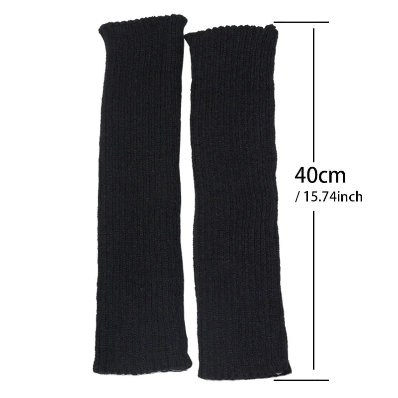Lolita Long Socks Women Boot Cuffs Harajuku Leg Warmers Knitted Warm Foot Cover Arm Warmer Ladies Autumn Winter Crochet Socks Qme