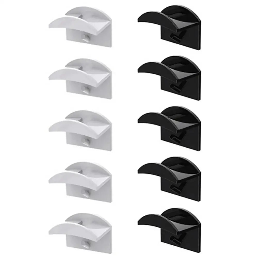 2/4/8/10Pcs Portable Cap Holder Rack No Drilling Design Baseball Hat Storage Case for Daily Cap Arrangement & Collection Qme Black 5 White 5