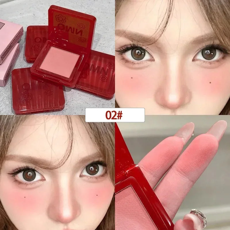 Monochrome Blush Palette Tomato Orange Blusher Powder Natural Face Makeup Matte Peach Rouge Contour Shadow Palette Girl Cosmetic Qme 02