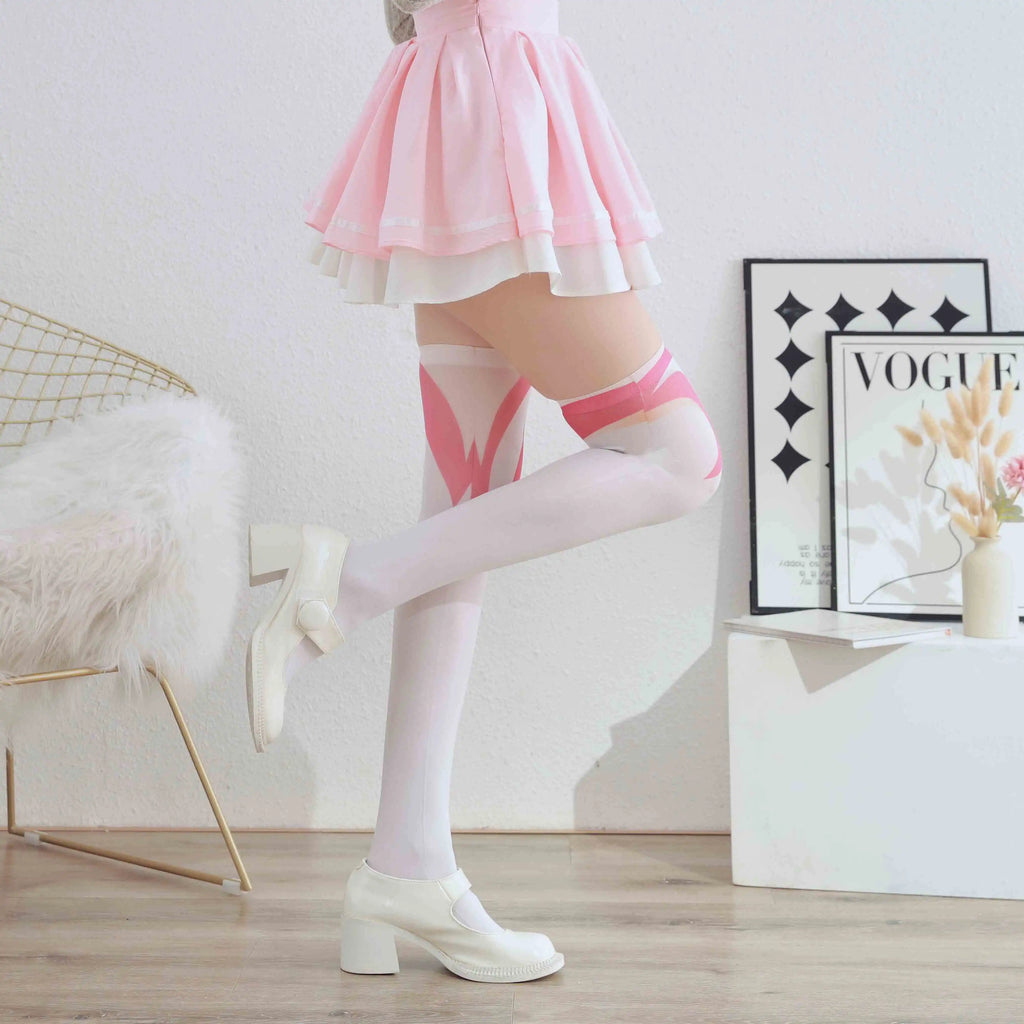 Sexy White Stockings Creative Red Cute Girl Velvet Fashion Woman Over Qme