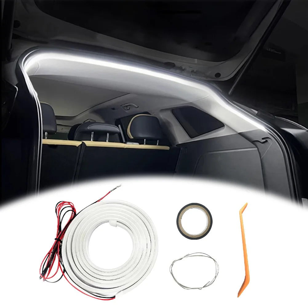 LED Car Trunk Light Strip Multifunction Car Trunk Ambient Lighting Strip Atmosphere Light Strip for Sedan SUV Hatchback Pickup Qme