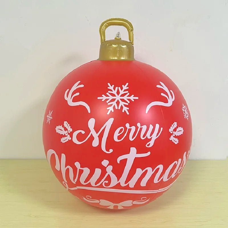 60CM inflatable Christmas ball Giant Christmas ball Indoor porch garden tree decoration inflatable toy Christmas supplies Qme A 60cm