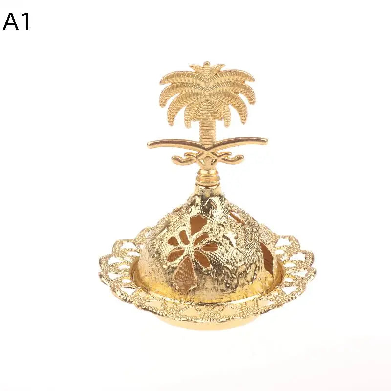 Home Hotel Incense Holder Yoga Ornaments Burner Hollow Golden Tower Qme A1