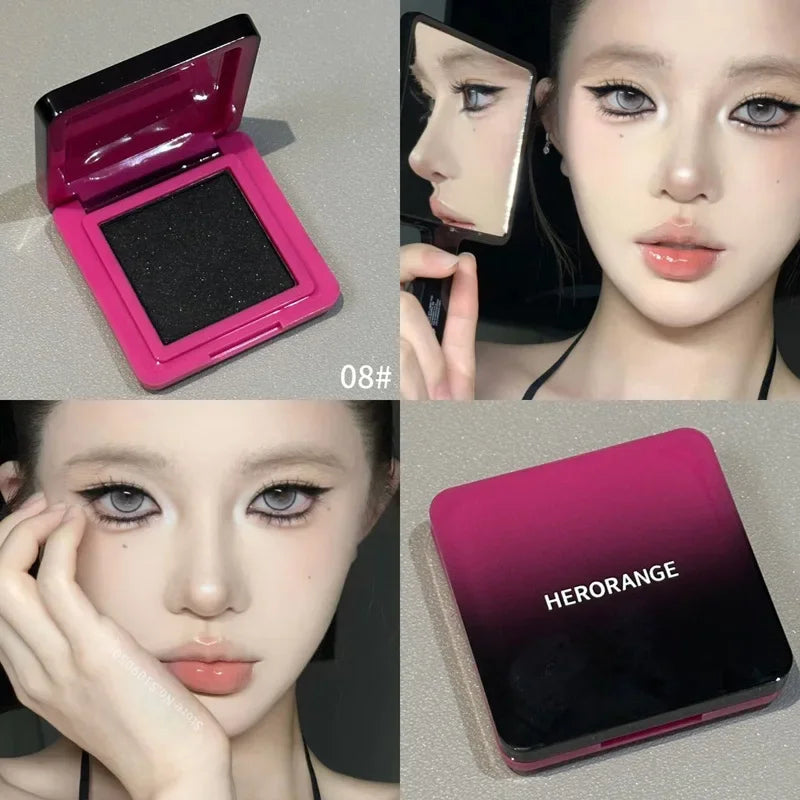 Wild Rose Black Eyeshdaow Palette Matte Glitter Single Color Eyeshadow Gothic Red Pigments Waterproof Fashion Smoky Eyes Makeup Qme 08